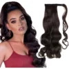 Aplique Cabelo 150g Ondulado Castanho Escuro Rabo De Cavalo - Image 5