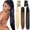 Aplique Cabelo 150g Ondulado Castanho Escuro Rabo De Cavalo - Image 6